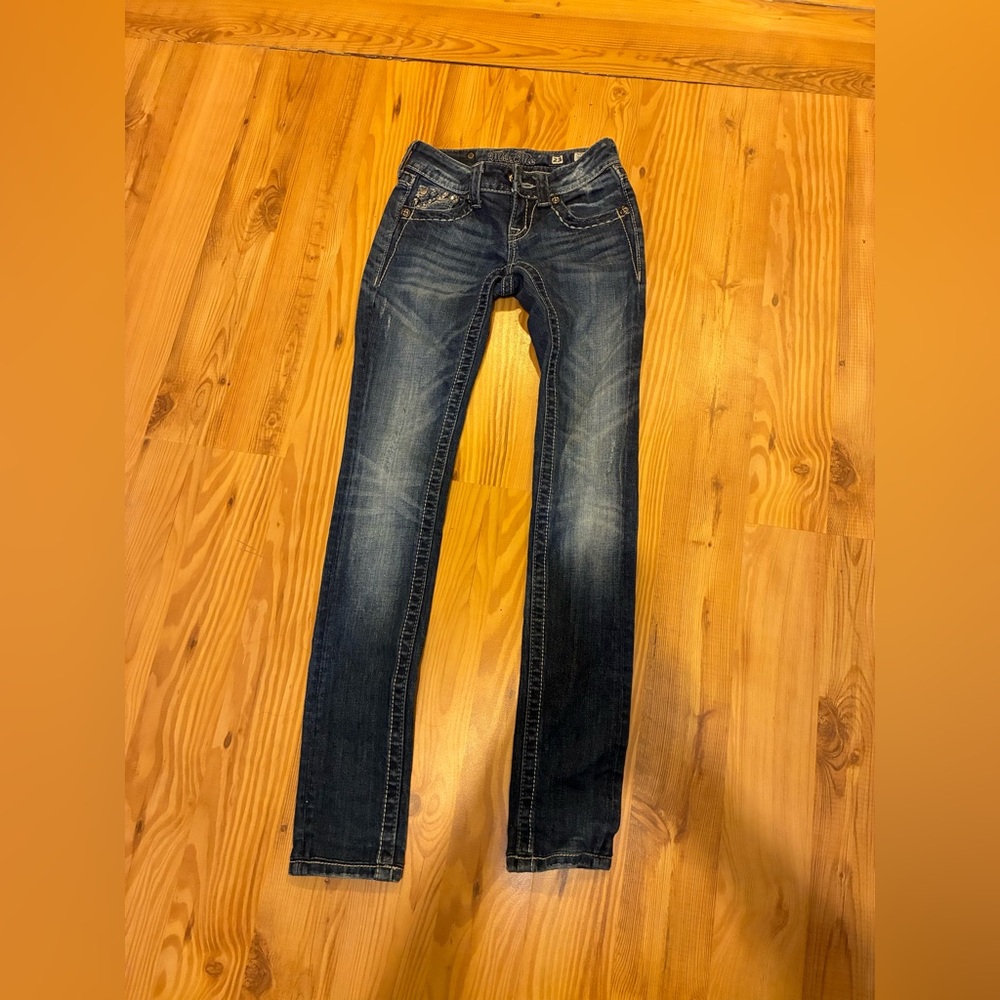 Miss me jeans, low rise skinny size 23JE5365SL Skinny Jeans in Dark Blue Wash